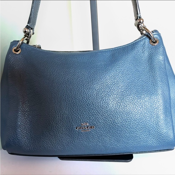 Coach Handbags - COACH Small Mia Blue Leather Shoulder Bag NWOT